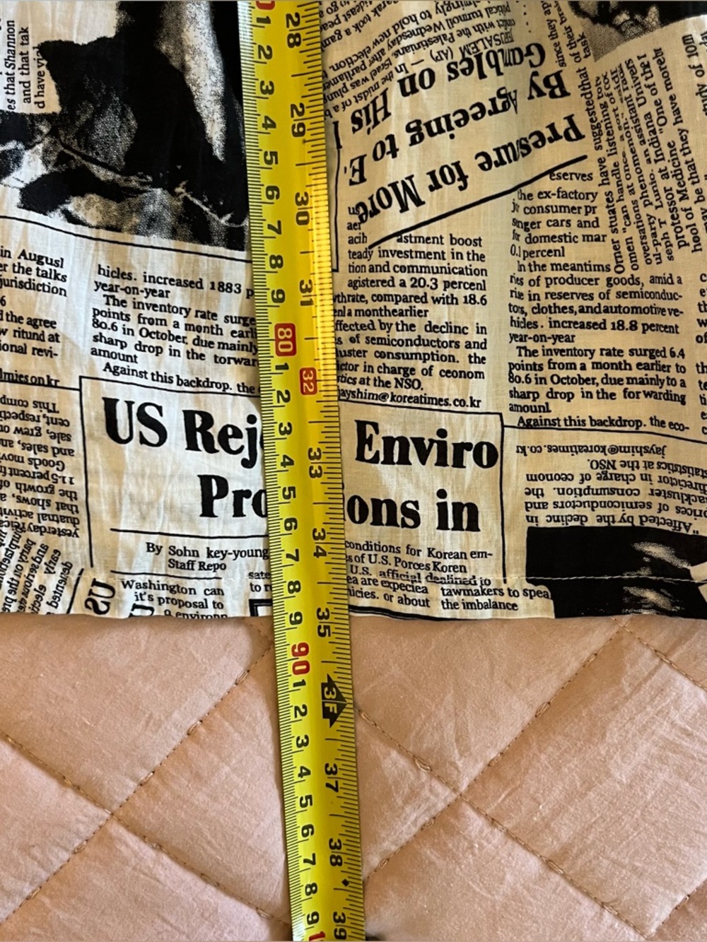 Unique 100% Cotton Newspaper Print Long Sleeve Button-up Dress - Black & White - Picture 11 of 12